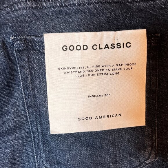 Good American Good Classic Skinnyish Gap Proof Size 4 Dark Rinse Denim Stretchy - Picture 5 of 9